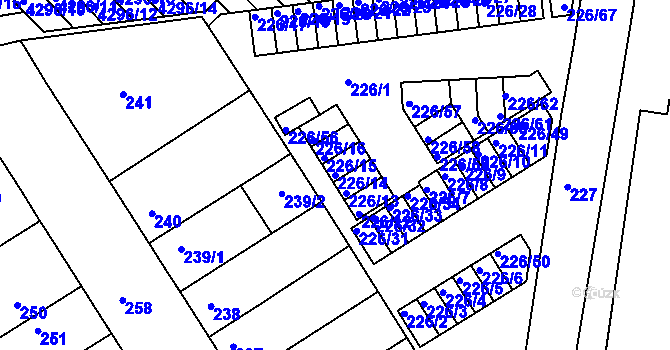 Parcela st. 226/14 v KÚ Jindřichův Hradec, Katastrální mapa