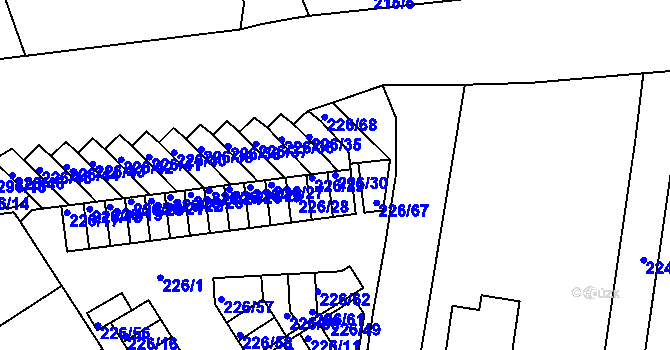 Parcela st. 226/30 v KÚ Jindřichův Hradec, Katastrální mapa