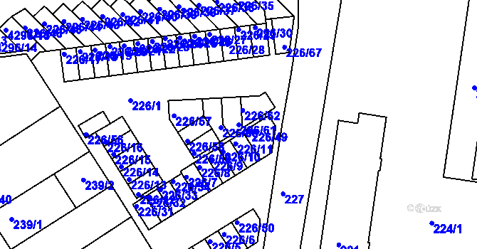 Parcela st. 226/61 v KÚ Jindřichův Hradec, Katastrální mapa