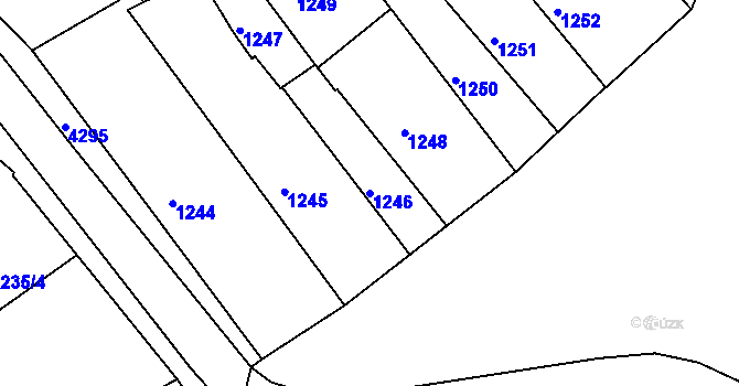 Parcela st. 1246 v KÚ Jindřichův Hradec, Katastrální mapa