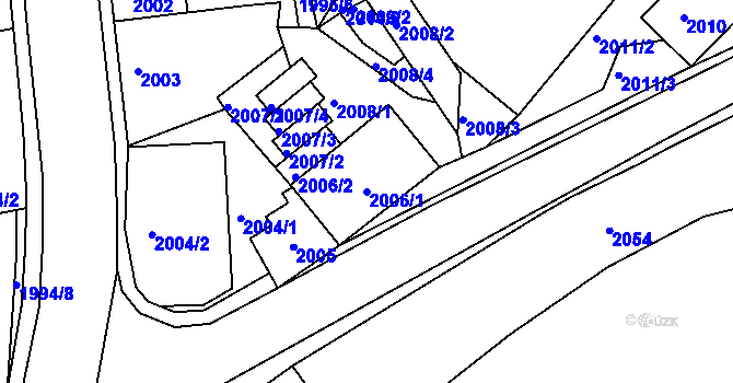 Parcela st. 2006/1 v KÚ Jindřichův Hradec, Katastrální mapa
