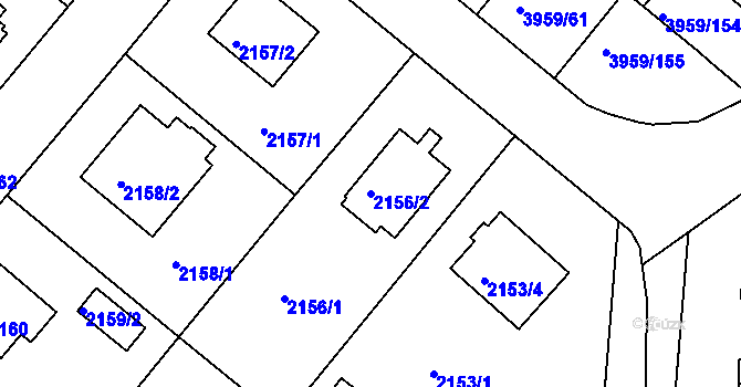 Parcela st. 2156/2 v KÚ Jindřichův Hradec, Katastrální mapa