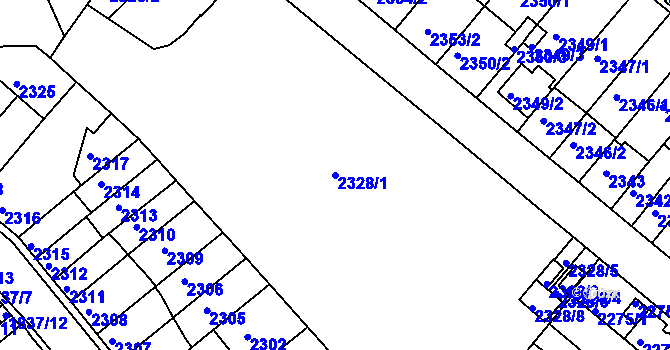Parcela st. 2328/1 v KÚ Jindřichův Hradec, Katastrální mapa