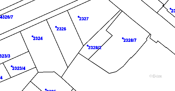 Parcela st. 2328/2 v KÚ Jindřichův Hradec, Katastrální mapa