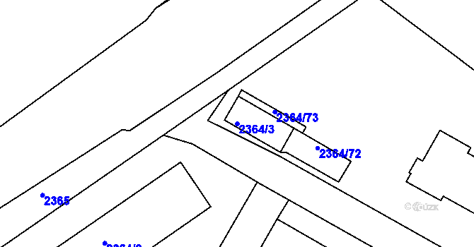 Parcela st. 2364/3 v KÚ Jindřichův Hradec, Katastrální mapa