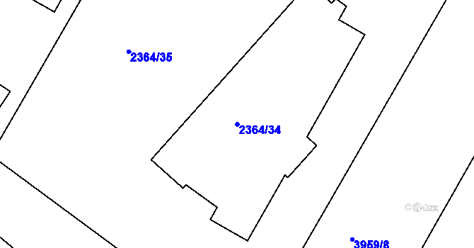 Parcela st. 2364/34 v KÚ Jindřichův Hradec, Katastrální mapa