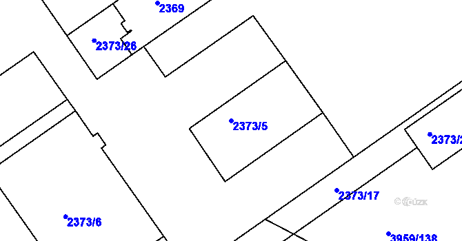 Parcela st. 2373/5 v KÚ Jindřichův Hradec, Katastrální mapa
