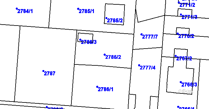 Parcela st. 2786/2 v KÚ Jindřichův Hradec, Katastrální mapa