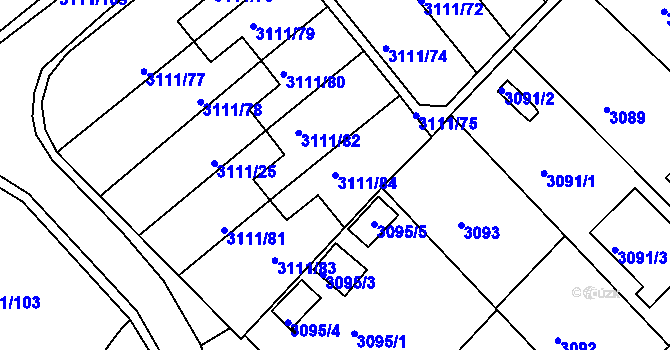 Parcela st. 3111/84 v KÚ Jindřichův Hradec, Katastrální mapa