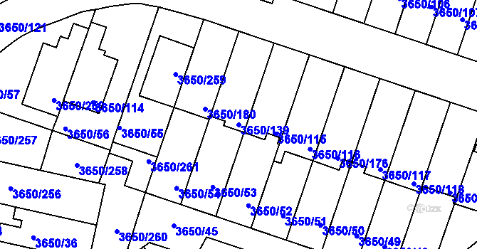 Parcela st. 3650/139 v KÚ Jindřichův Hradec, Katastrální mapa