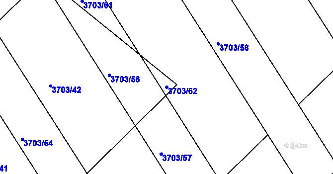Parcela st. 3703/62 v KÚ Jindřichův Hradec, Katastrální mapa