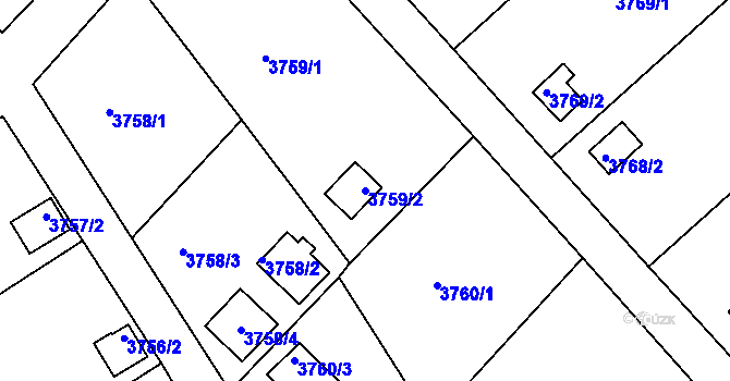 Parcela st. 3759/2 v KÚ Jindřichův Hradec, Katastrální mapa