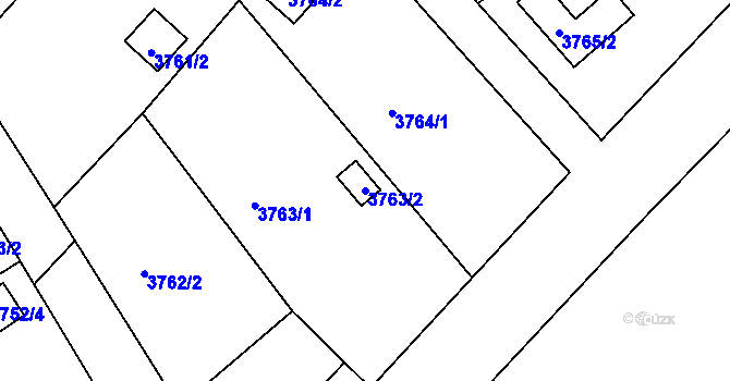 Parcela st. 3763/2 v KÚ Jindřichův Hradec, Katastrální mapa