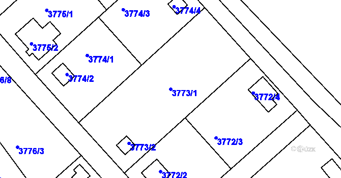 Parcela st. 3773/1 v KÚ Jindřichův Hradec, Katastrální mapa
