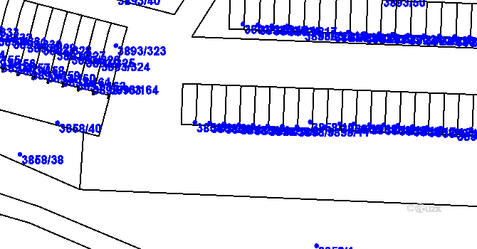 Parcela st. 3858/5 v KÚ Jindřichův Hradec, Katastrální mapa