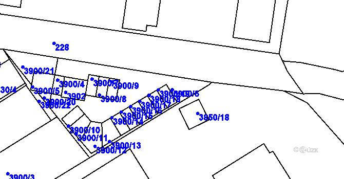 Parcela st. 3900/6 v KÚ Jindřichův Hradec, Katastrální mapa