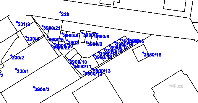 Parcela st. 3900/15 v KÚ Jindřichův Hradec, Katastrální mapa