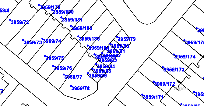 Parcela st. 3959/82 v KÚ Jindřichův Hradec, Katastrální mapa