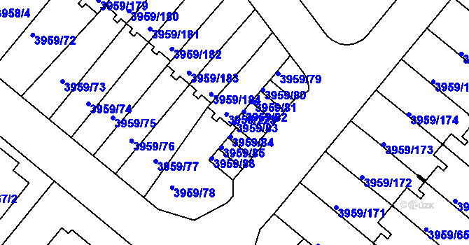 Parcela st. 3959/83 v KÚ Jindřichův Hradec, Katastrální mapa