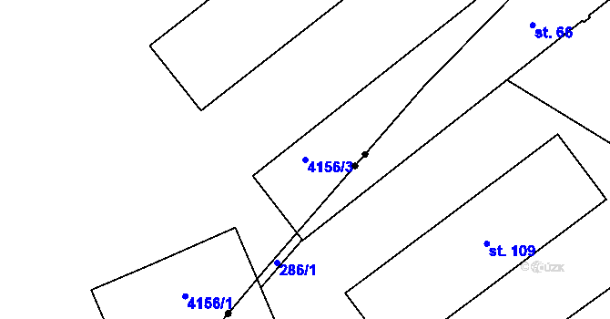 Parcela st. 4156/3 v KÚ Jindřichův Hradec, Katastrální mapa