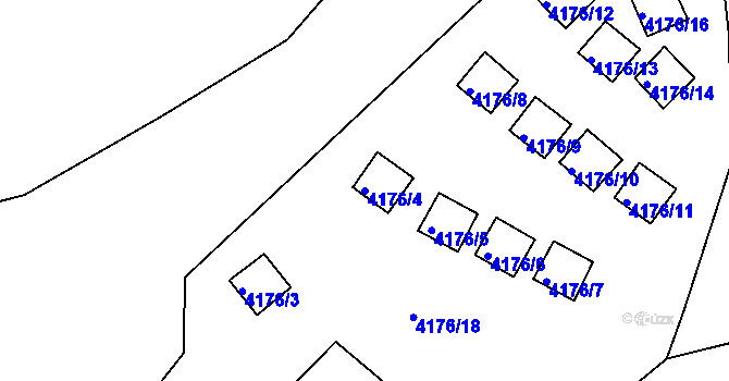 Parcela st. 4176/4 v KÚ Jindřichův Hradec, Katastrální mapa