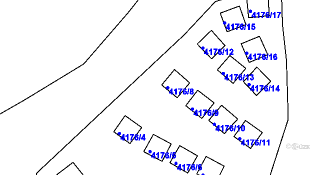 Parcela st. 4176/8 v KÚ Jindřichův Hradec, Katastrální mapa