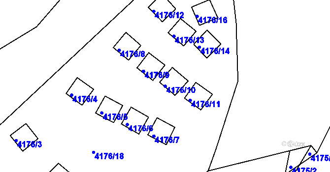 Parcela st. 4176/10 v KÚ Jindřichův Hradec, Katastrální mapa