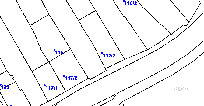 Parcela st. 112/2 v KÚ Jindřichův Hradec, Katastrální mapa