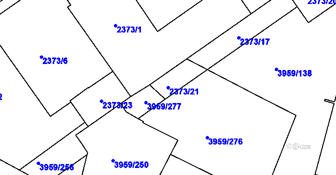 Parcela st. 2373/21 v KÚ Jindřichův Hradec, Katastrální mapa