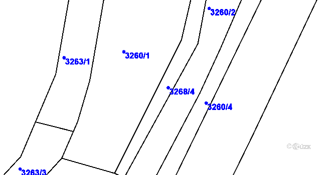 Parcela st. 3268/4 v KÚ Jindřichův Hradec, Katastrální mapa