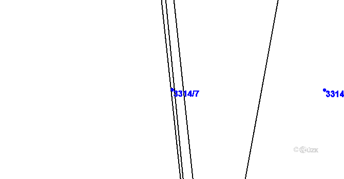 Parcela st. 3314/7 v KÚ Jindřichův Hradec, Katastrální mapa