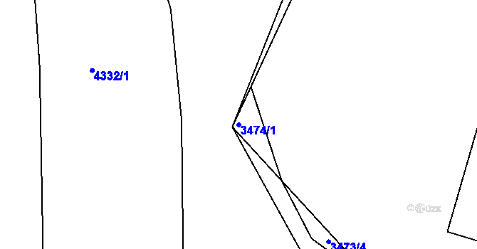 Parcela st. 3474/1 v KÚ Jindřichův Hradec, Katastrální mapa