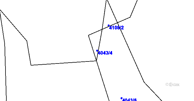 Parcela st. 4043/4 v KÚ Jindřichův Hradec, Katastrální mapa