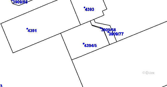 Parcela st. 4394/5 v KÚ Jindřichův Hradec, Katastrální mapa