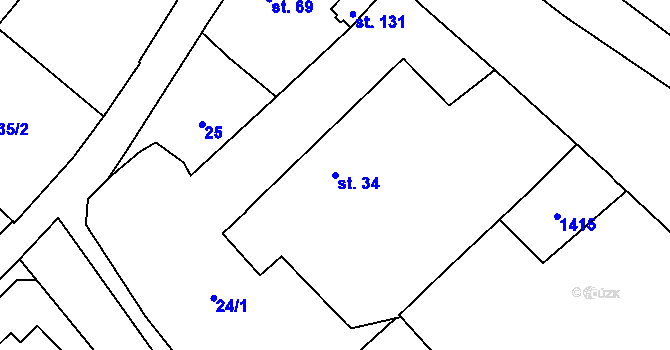 Parcela st. 34 v KÚ Buk u Jindřichova Hradce, Katastrální mapa