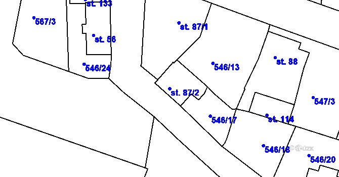 Parcela st. 87/2 v KÚ Buk u Jindřichova Hradce, Katastrální mapa