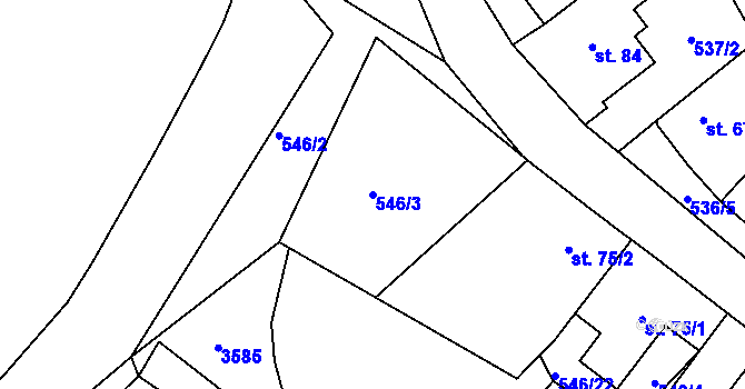 Parcela st. 546/3 v KÚ Buk u Jindřichova Hradce, Katastrální mapa