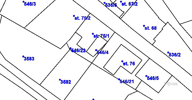 Parcela st. 546/4 v KÚ Buk u Jindřichova Hradce, Katastrální mapa