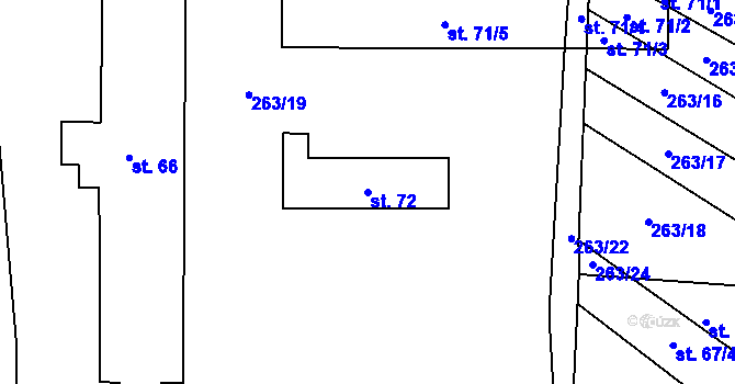 Parcela st. 72 v KÚ Políkno u Jindřichova Hradce, Katastrální mapa