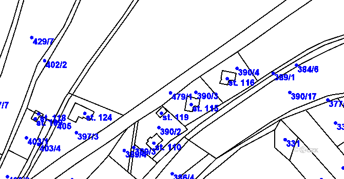 Parcela st. 479 v KÚ Políkno u Jindřichova Hradce, Katastrální mapa