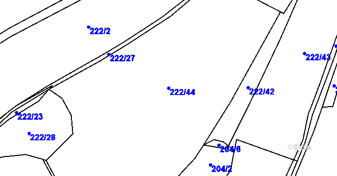 Parcela st. 222/44 v KÚ Políkno u Jindřichova Hradce, Katastrální mapa