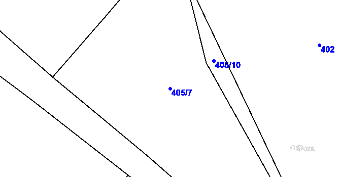 Parcela st. 405/7 v KÚ Horní Žďár u Jindřichova Hradce, Katastrální mapa