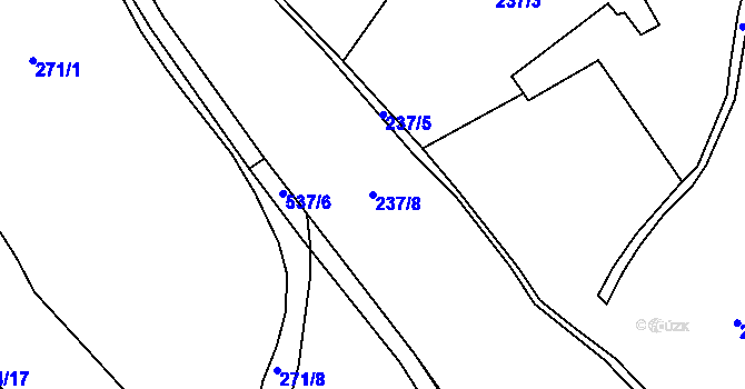 Parcela st. 237/8 v KÚ Horní Žďár u Jindřichova Hradce, Katastrální mapa