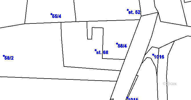 Parcela st. 68 v KÚ Jinín, Katastrální mapa