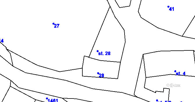 Parcela st. 28 v KÚ Třešovice, Katastrální mapa