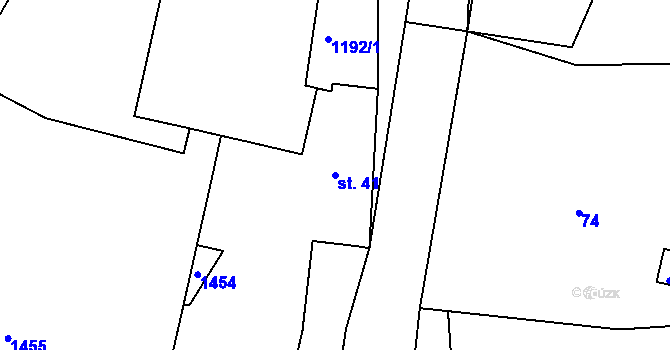 Parcela st. 41 v KÚ Třešovice, Katastrální mapa