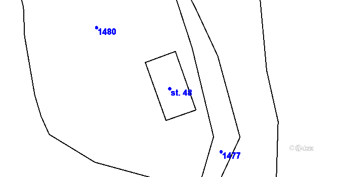 Parcela st. 48 v KÚ Třešovice, Katastrální mapa
