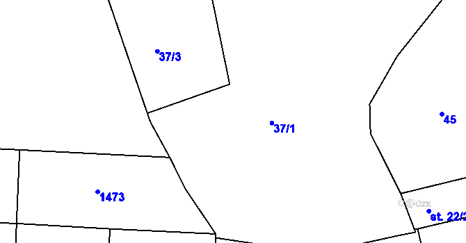 Parcela st. 37/4 v KÚ Třešovice, Katastrální mapa