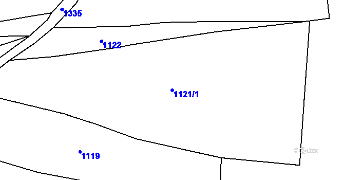 Parcela st. 1121/1 v KÚ Třešovice, Katastrální mapa