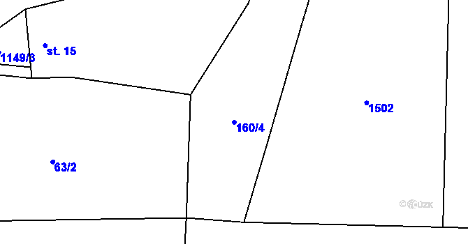 Parcela st. 160/4 v KÚ Třešovice, Katastrální mapa